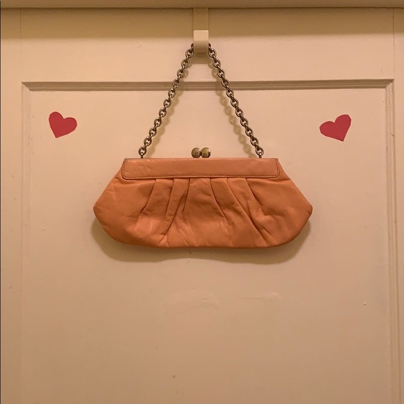 Leather peach bag. Worn only once. - Picture 3 of 3